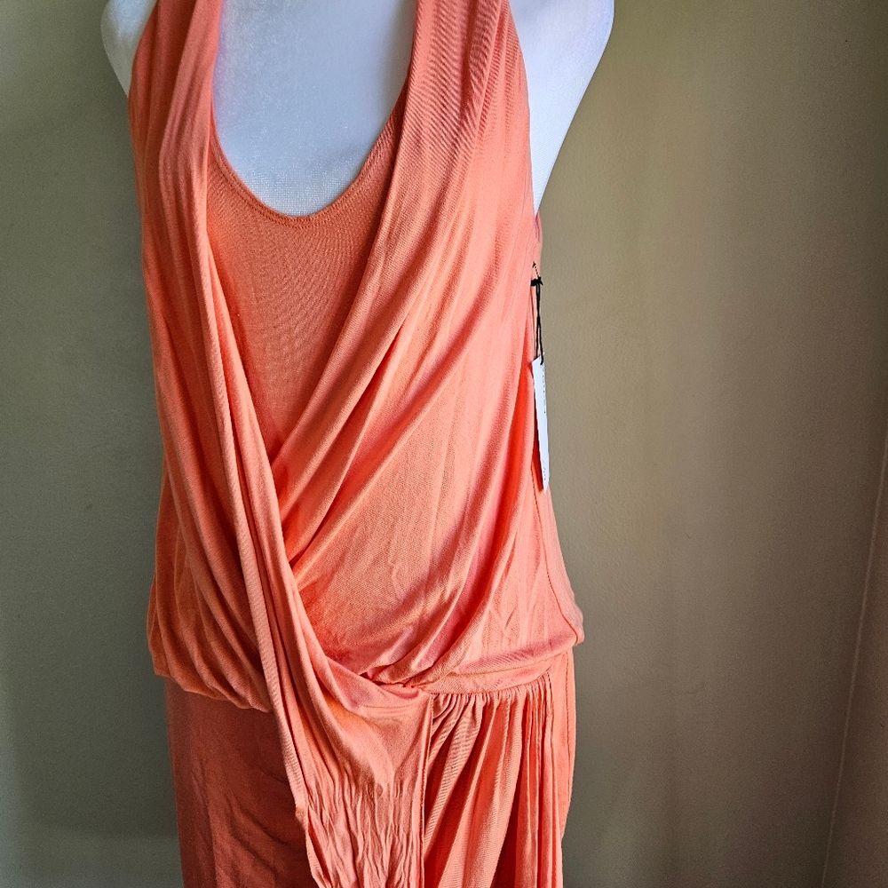 Bailey 44 New Dimension Coral Wrap Mini Dress Womens Small Ruffle Tie Summer NWT - Picture 6 of 7